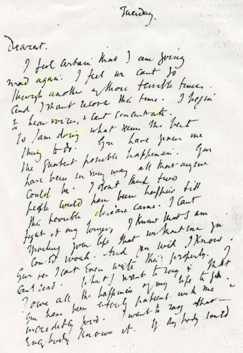 A carta de suicídio que Virginia Woolf escreveu 